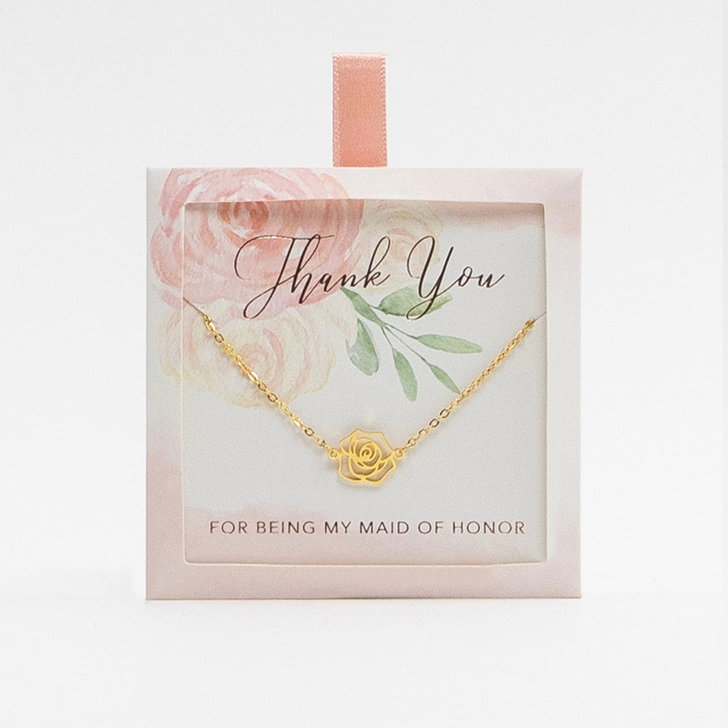 Rose Necklace - Maid of Honor